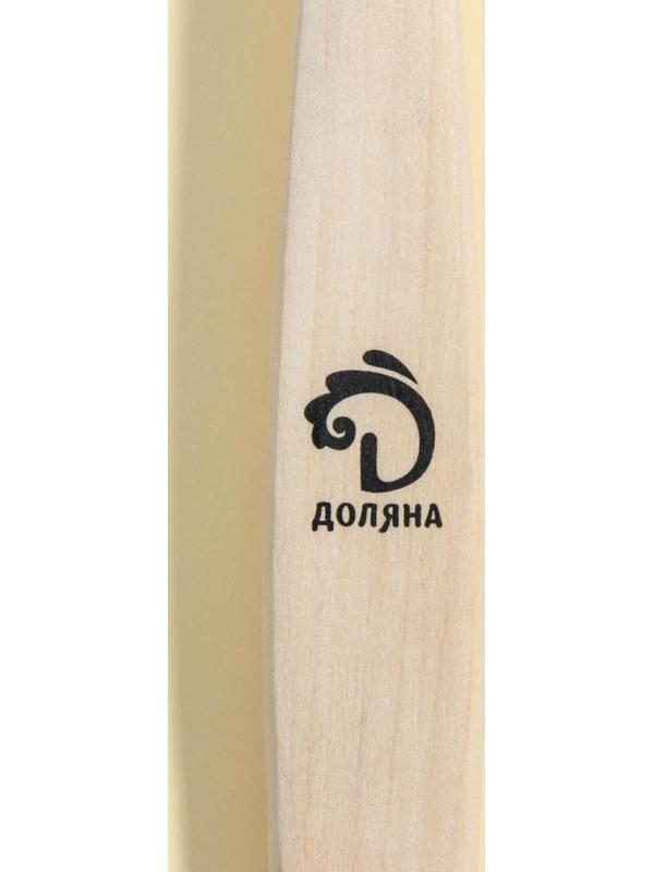 Щётка массажная для тела Доляна, с ручкой и массажёром, натуральная щетина