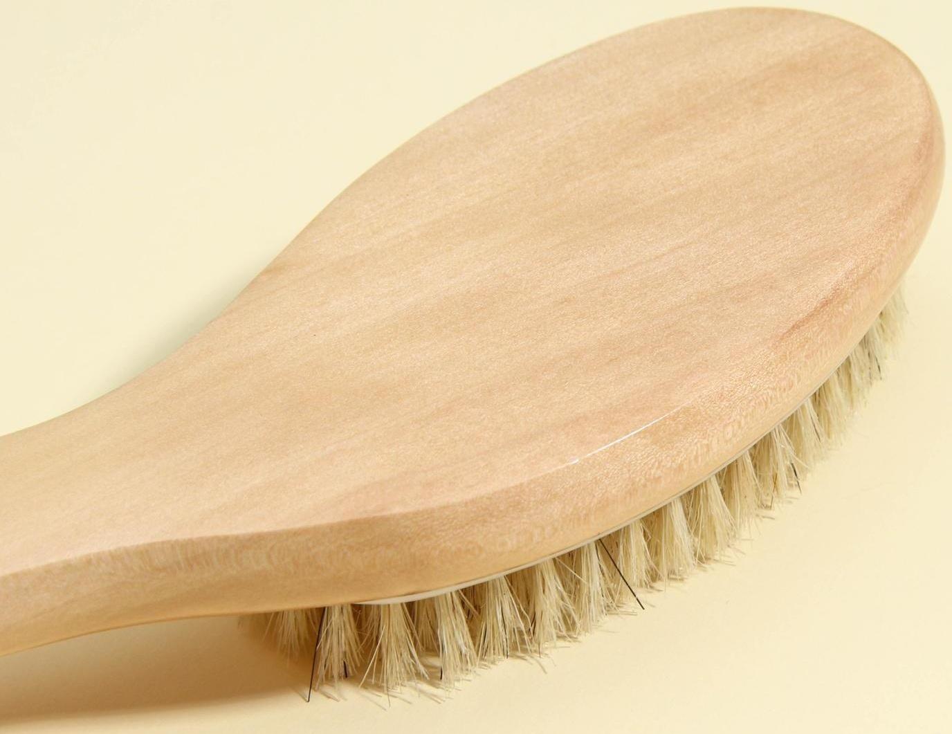 Щётка массажная для тела Доляна, с ручкой, натуральная щетина