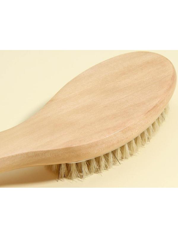 Щётка массажная для тела Доляна, с ручкой, натуральная щетина