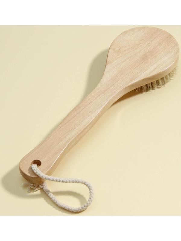 Щётка массажная для тела Доляна, с ручкой, натуральная щетина