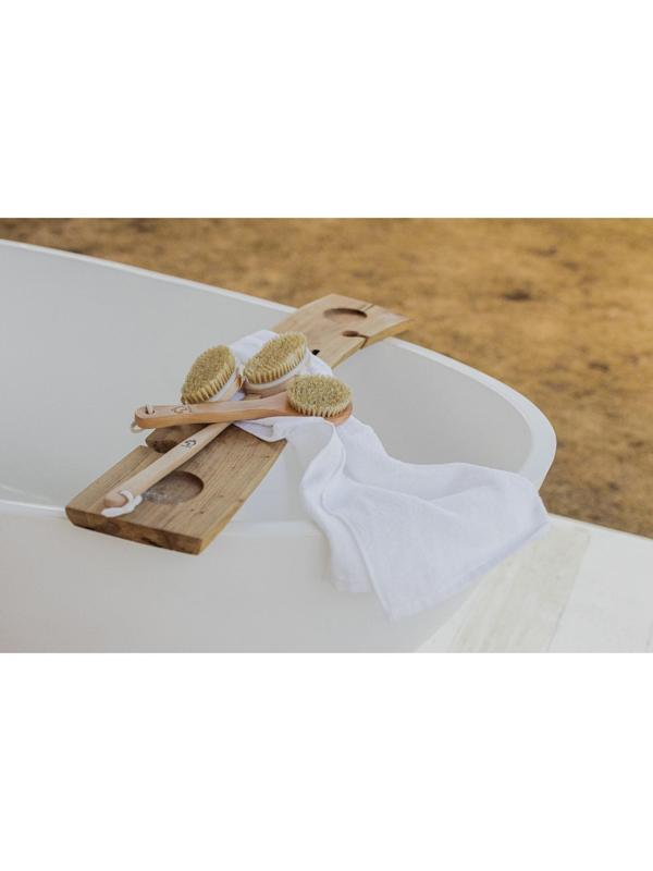 Щётка массажная для тела Доляна, с ручкой, натуральная щетина