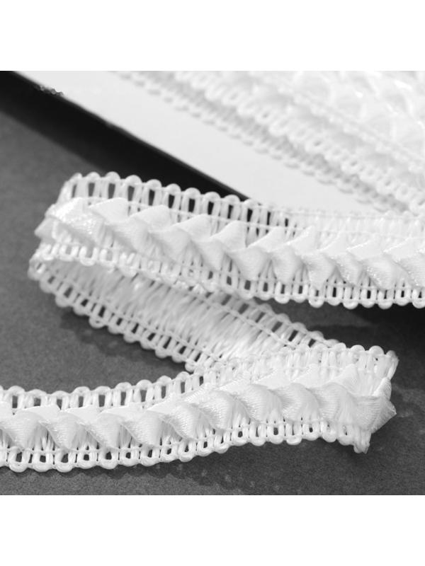 Тесьма декоративная «Самоса», 18 мм, 9 ± 0,5 м, цвет белый