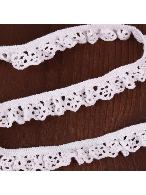 Тесьма вязаная, на резинке, 12 мм, 9 ± 0,5 м, цвет белый