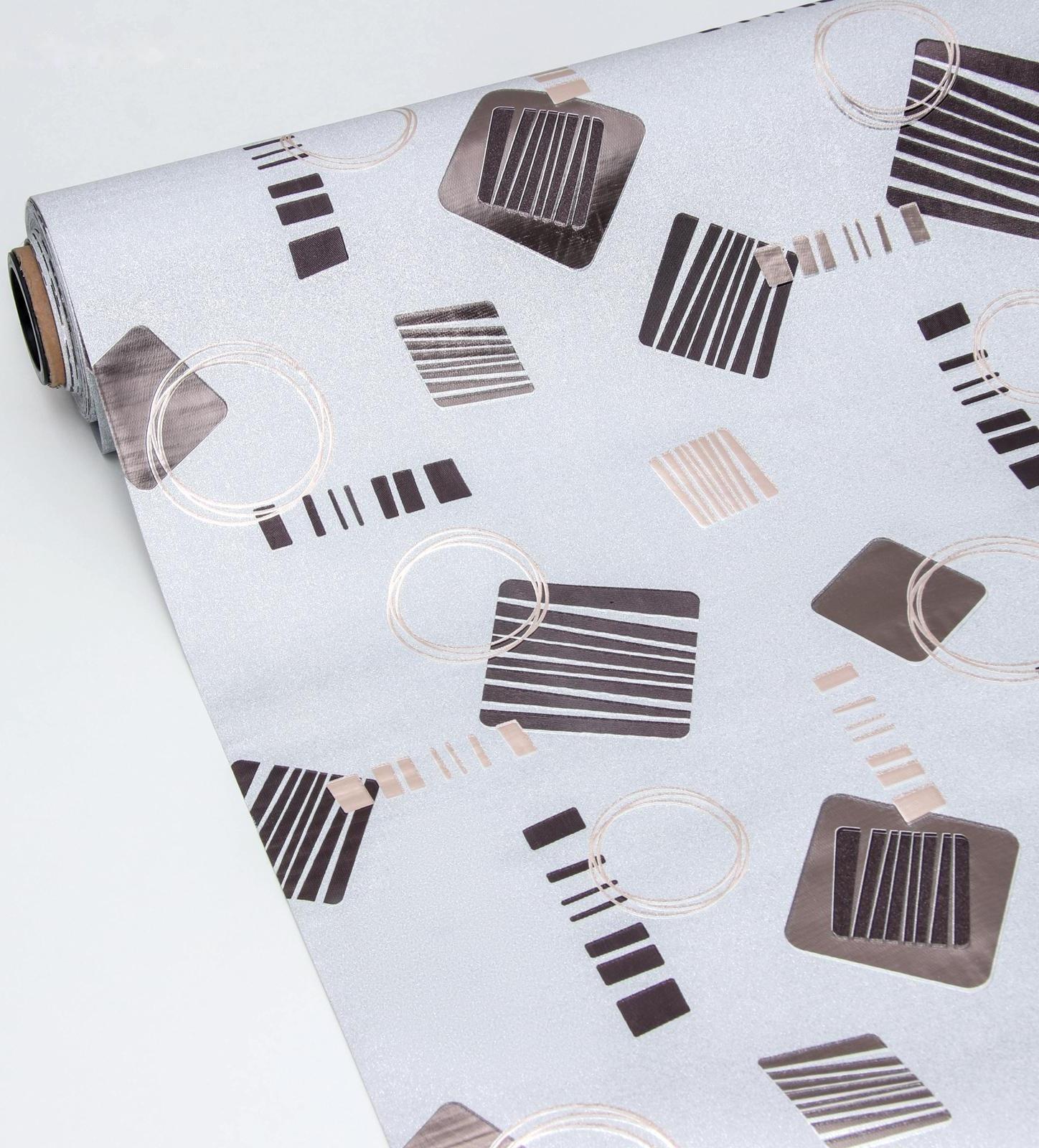 Клеёнка столовая на тканевой основе «Абстракция», ширина 137 см, рулон 20 м, цвет серебряный