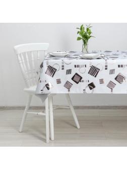 Клеёнка столовая на тканевой основе «Абстракция», ширина 137 см, рулон 20 м, цвет серебряный