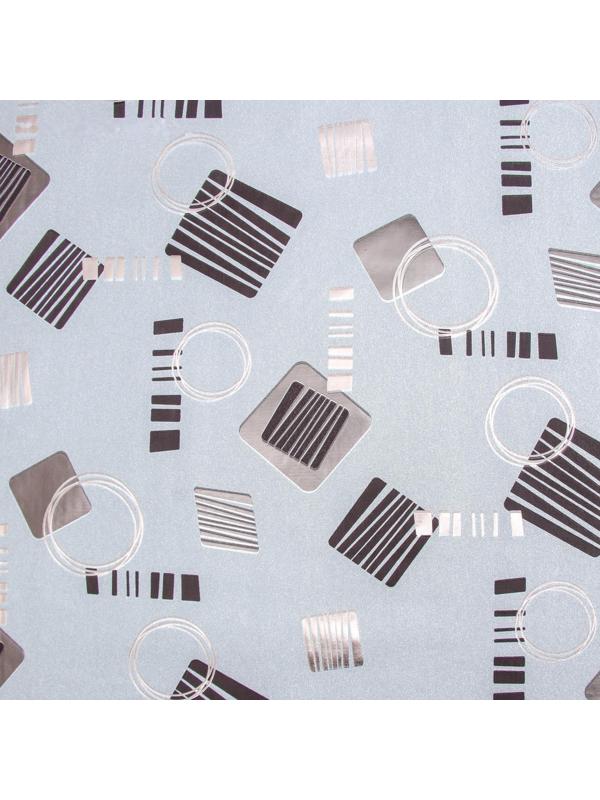 Клеёнка столовая на тканевой основе «Абстракция», ширина 137 см, рулон 20 м, цвет серебряный