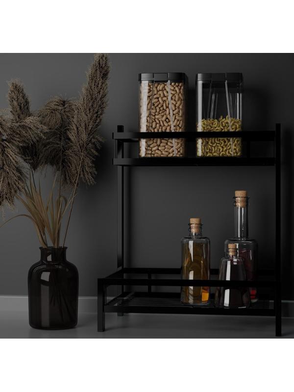 Полка для кухни 2-х ярусная, 33,5×20,5×39 см, цвет чёрный