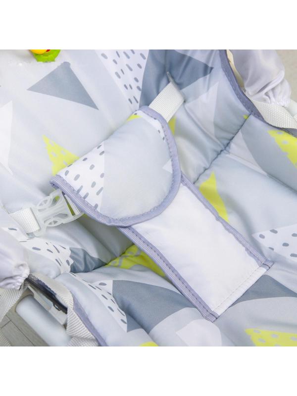 Шезлонг - качалка для новорождённых «Геометрия», игровая дуга, игрушки МИКС