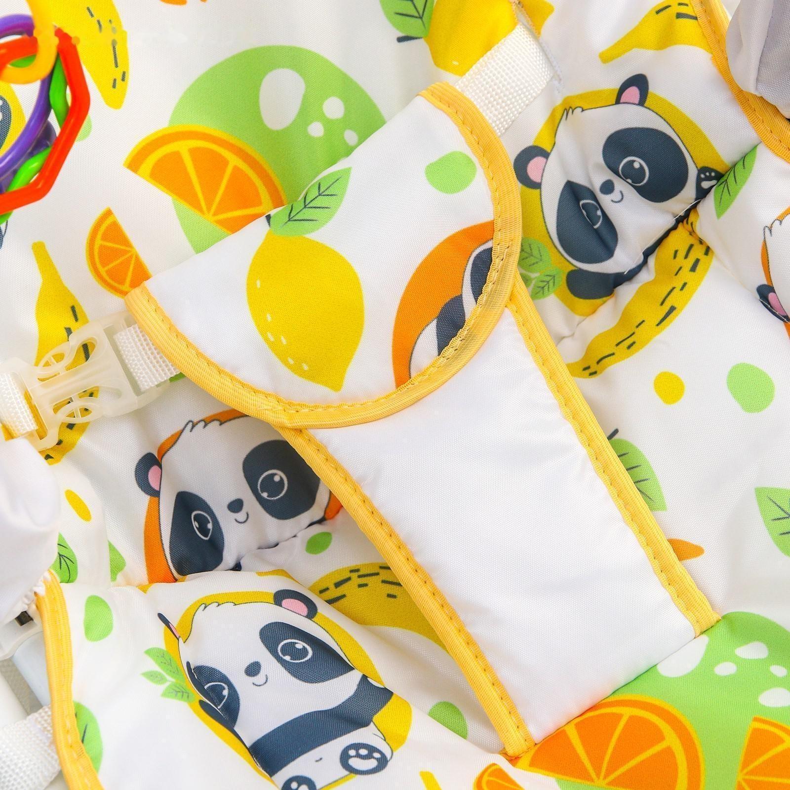 Шезлонг - качалка для новорождённых «Панда», игровая дуга, игрушки МИКС