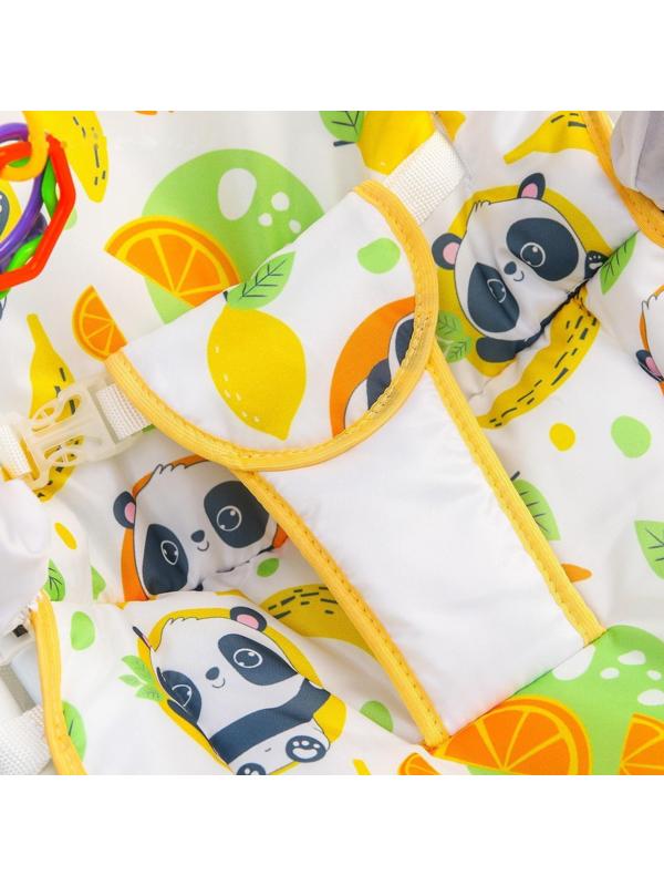 Шезлонг - качалка для новорождённых «Панда», игровая дуга, игрушки МИКС