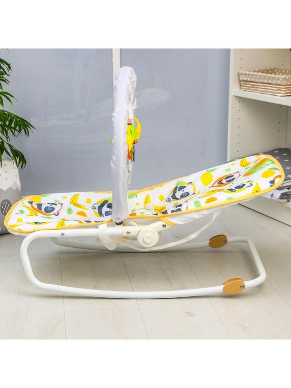 Шезлонг - качалка для новорождённых «Панда», игровая дуга, игрушки МИКС