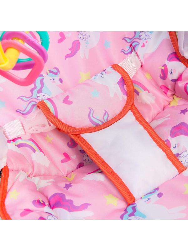 Шезлонг - качалка для новорождённых «Волшебная пони», игровая дуга, игрушки МИКС