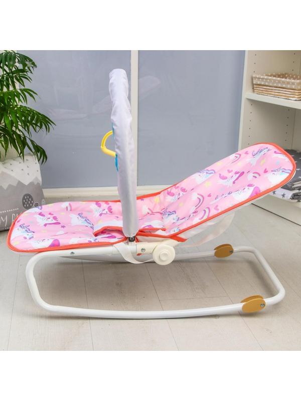 Шезлонг - качалка для новорождённых «Волшебная пони», игровая дуга, игрушки МИКС