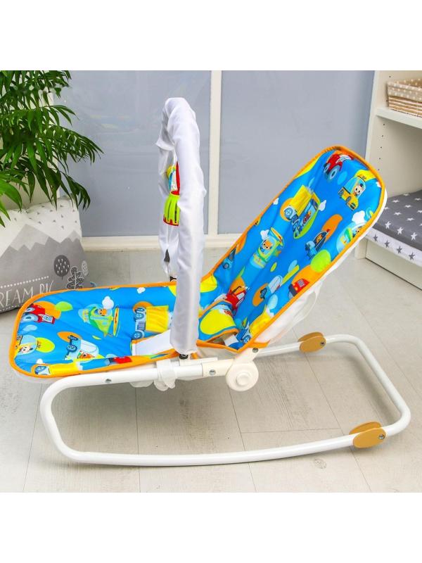 Шезлонг - качалка для новорождённых «Транспорт», игровая дуга, игрушки МИКС