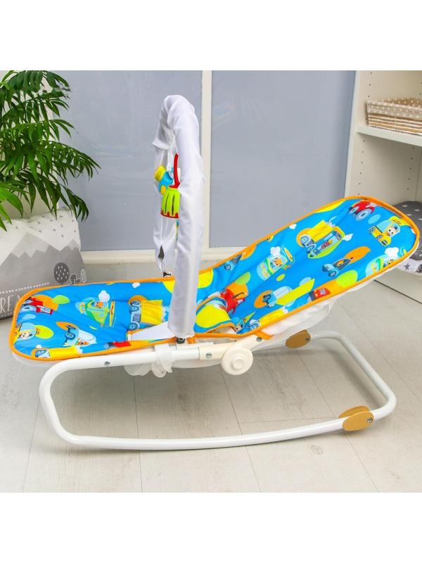 Шезлонг - качалка для новорождённых «Транспорт», игровая дуга, игрушки МИКС