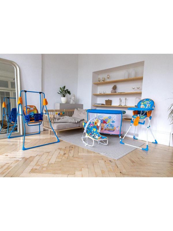 Шезлонг - качалка для новорождённых «Транспорт», игровая дуга, игрушки МИКС