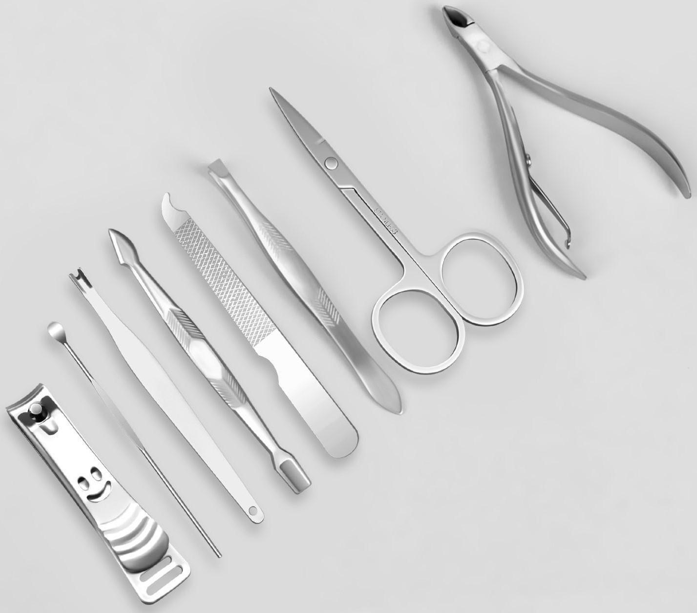 Набор маникюрный «Metallic», 8 предметов, в футляре, цвет бронзовый