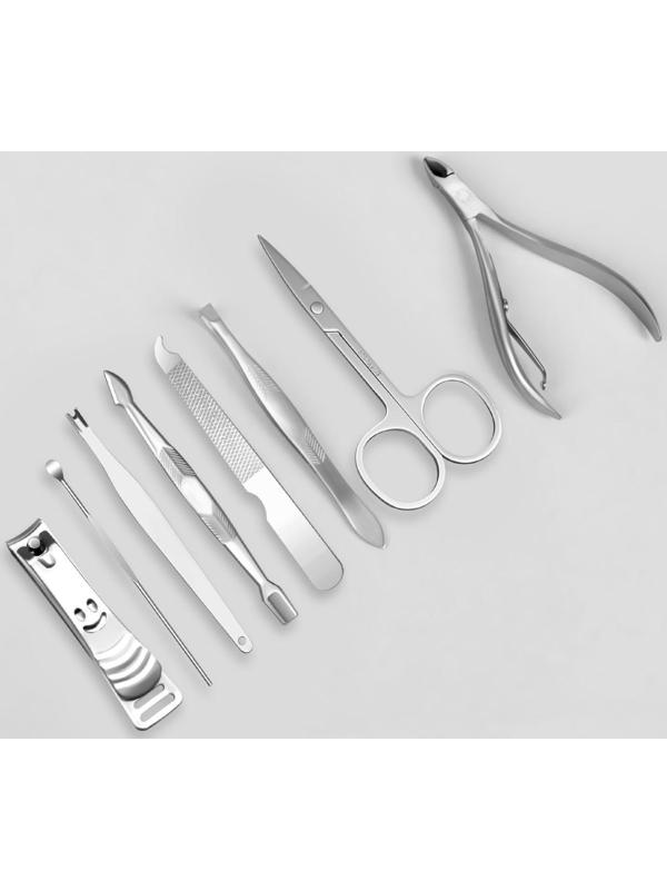 Набор маникюрный «Metallic», 8 предметов, в футляре, цвет бронзовый