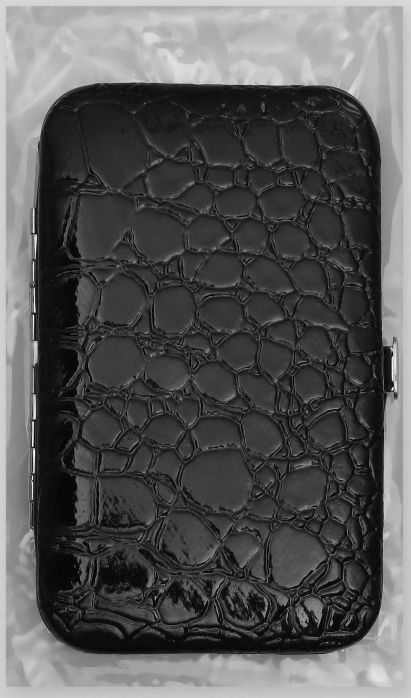 Набор маникюрный «Рептилия», 8 предметов, в футляре, цвет чёрный