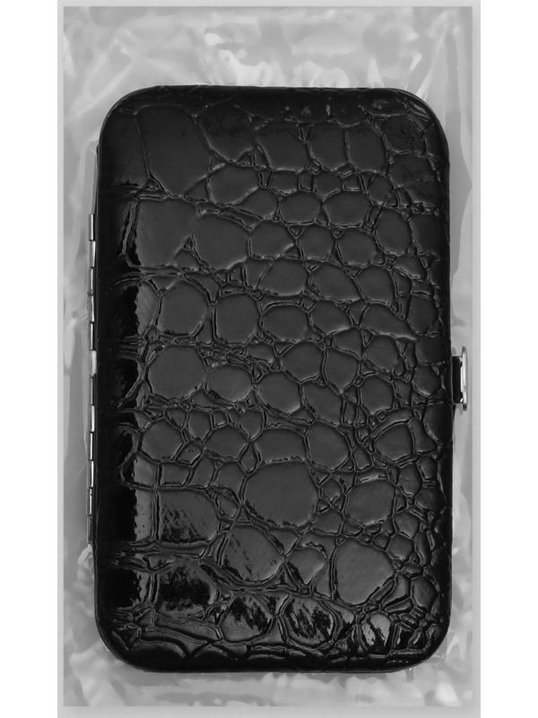 Набор маникюрный «Рептилия», 8 предметов, в футляре, цвет чёрный