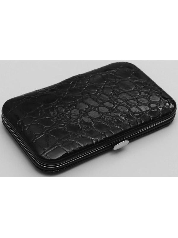 Набор маникюрный «Рептилия», 8 предметов, в футляре, цвет чёрный