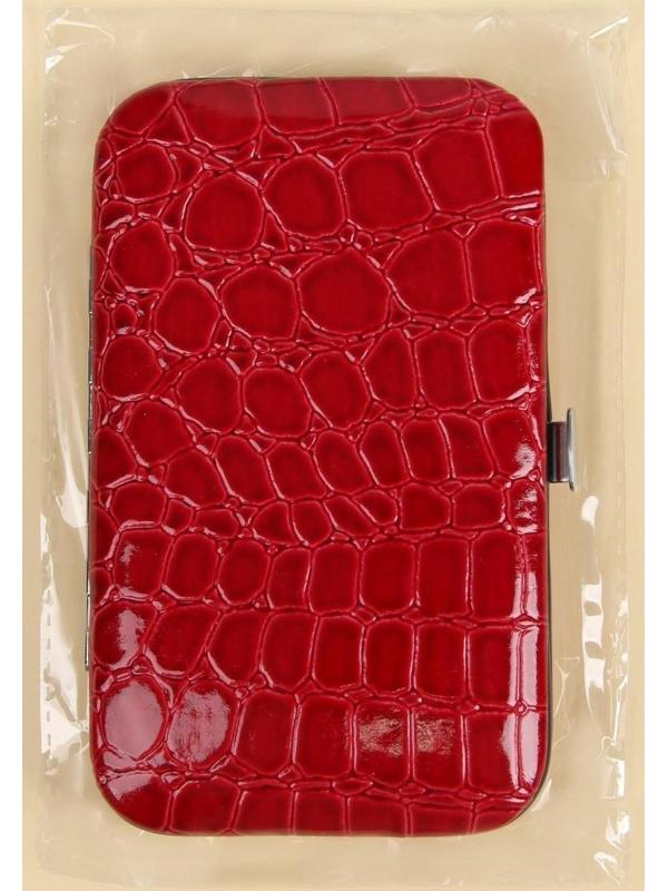 Набор маникюрный «Рептилия», 8 предметов, в футляре, цвет красный