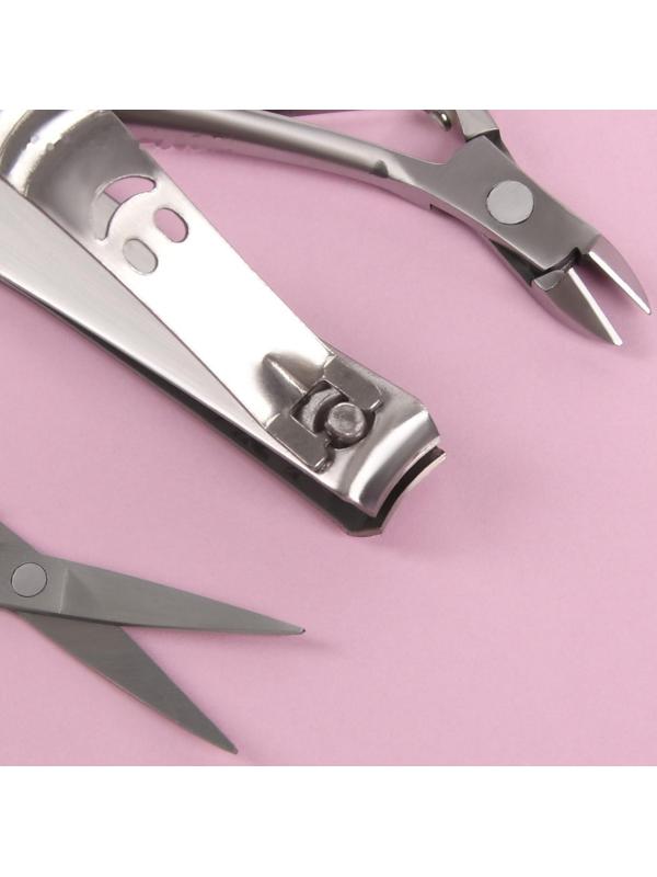 Набор маникюрный «Рептилия», 8 предметов, в футляре, цвет красный