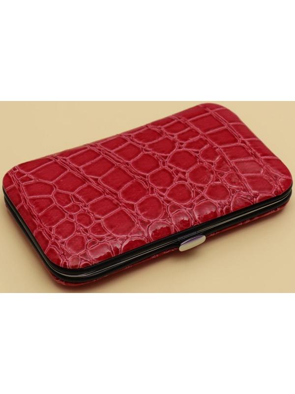 Набор маникюрный «Рептилия», 8 предметов, в футляре, цвет красный