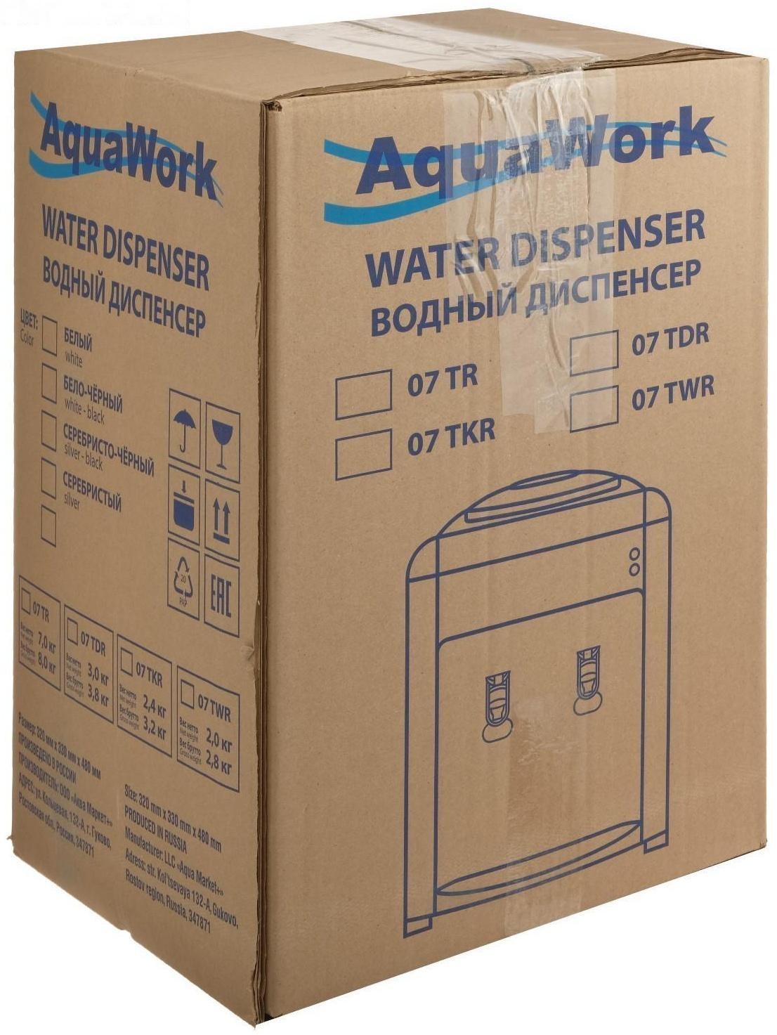 Кулер для воды AquaWork AW 0.7TDR, с нагревом/охлаждением, 700 Вт, белый с черным