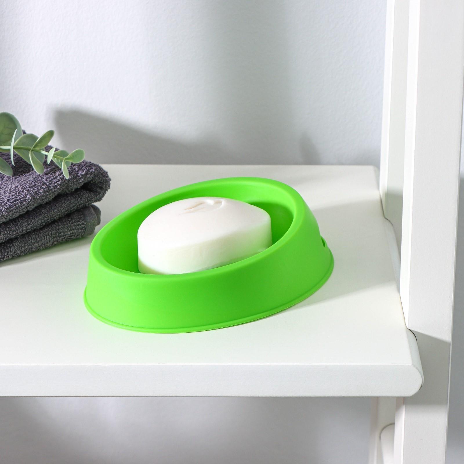 Мыльница пластиковая «Улыбка», 15×11×5 см, цвет МИКС