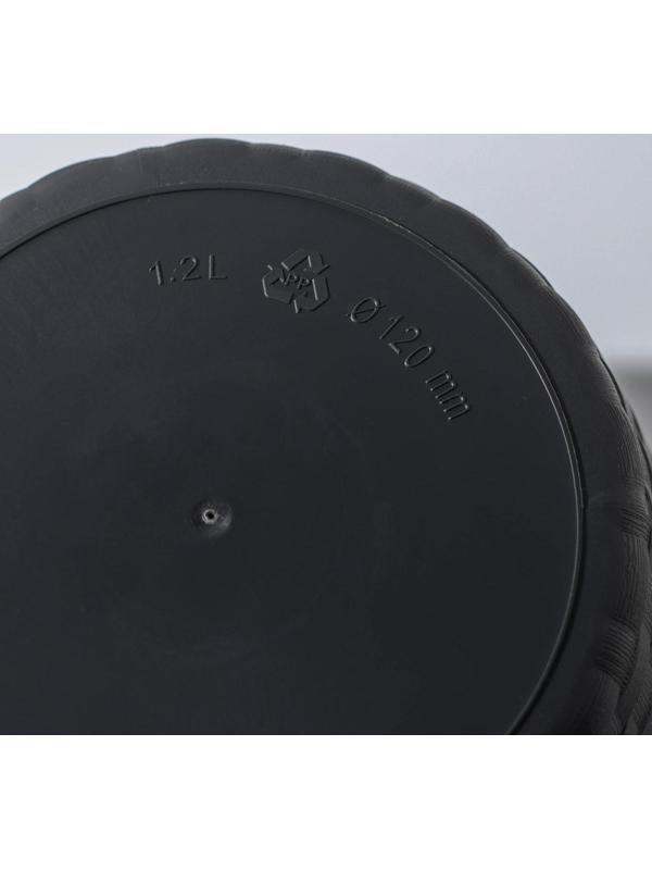 Горшок для цветов с поддоном «Ротанг», 1,2 л, цвет графит