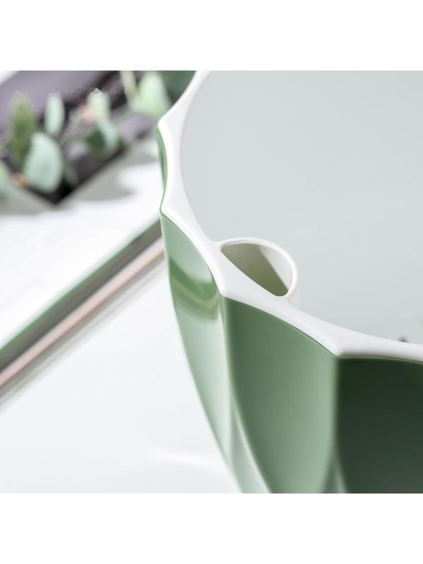 Кашпо для цветов со вставкой «Флюте», 3 л, цвет малахит