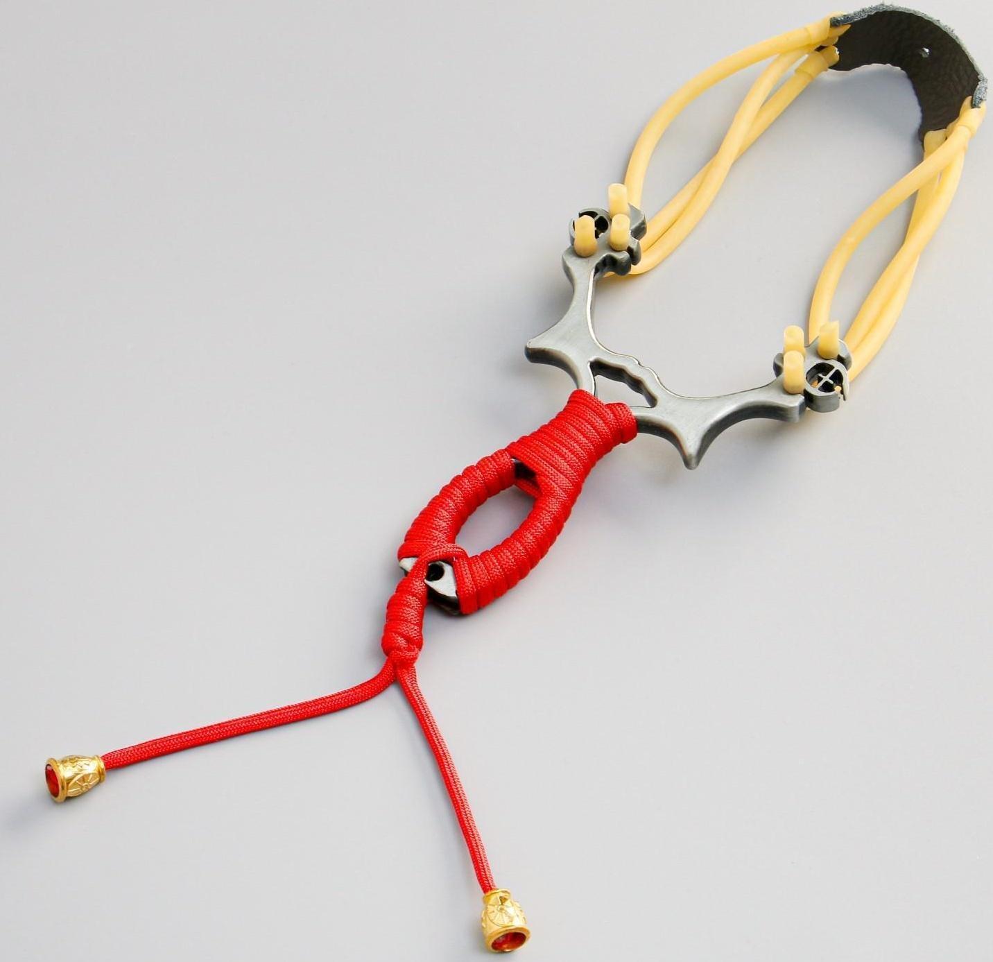 Рогатка металлическая в оплетке, цвет микс