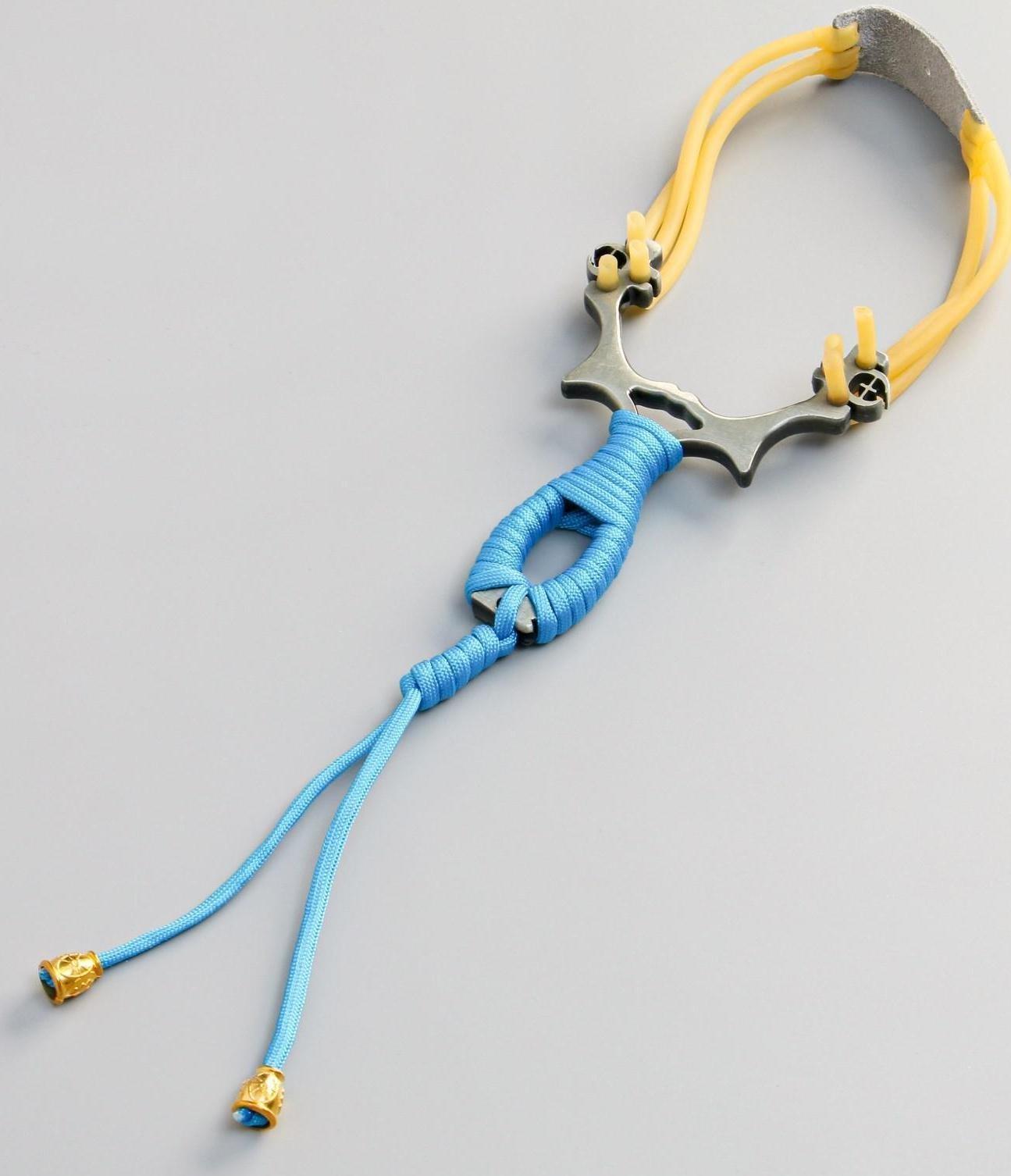 Рогатка металлическая в оплетке, цвет микс