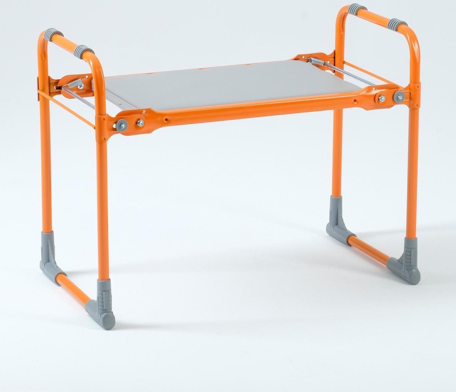 Скамейка-перевёртыш садовая складная 56х30х42,5 см, оранжевая, макс. нагр. 100 кг, с мягким