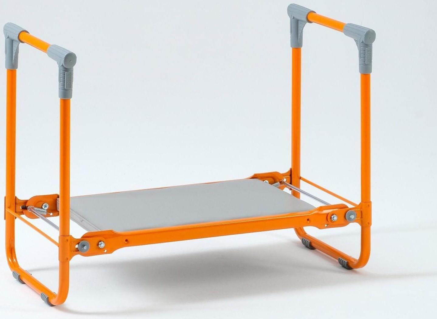 Скамейка-перевёртыш садовая складная 56х30х42,5 см, оранжевая, макс. нагр. 100 кг, с мягким