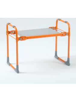 Скамейка-перевёртыш садовая складная 56х30х42,5 см, оранжевая, макс. нагр. 100 кг, с мягким