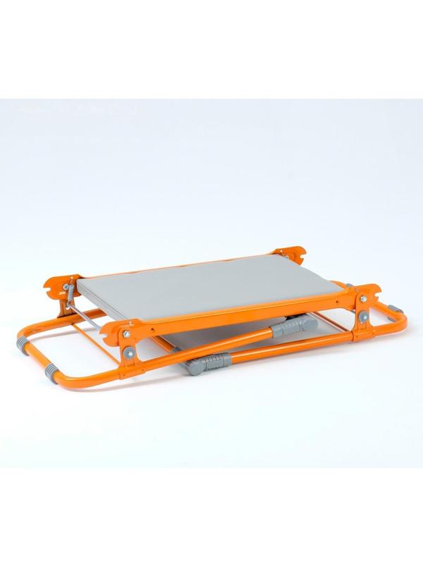 Скамейка-перевёртыш садовая складная 56х30х42,5 см, оранжевая, макс. нагр. 100 кг, с мягким