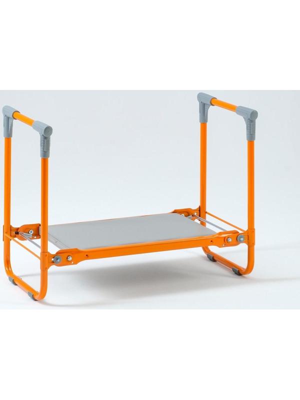 Скамейка-перевёртыш садовая складная 56х30х42,5 см, оранжевая, макс. нагр. 100 кг, с мягким