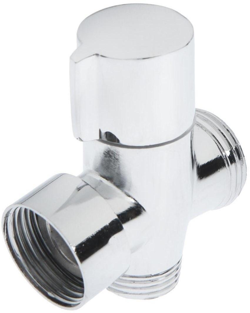 Дивертор ZEIN Z740, для смесителя, корпус цинк, керамика, с круглой гайкой, цвет хром