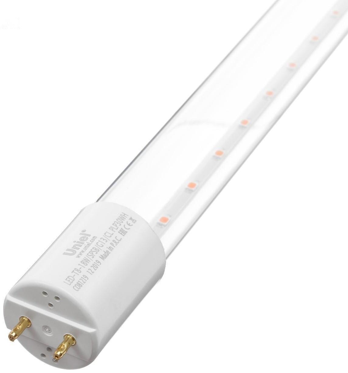 Фитолампа светодиодная Uniel, Т8, G13, 18 Вт, 1200 мм, 265 В, мультиспектральная