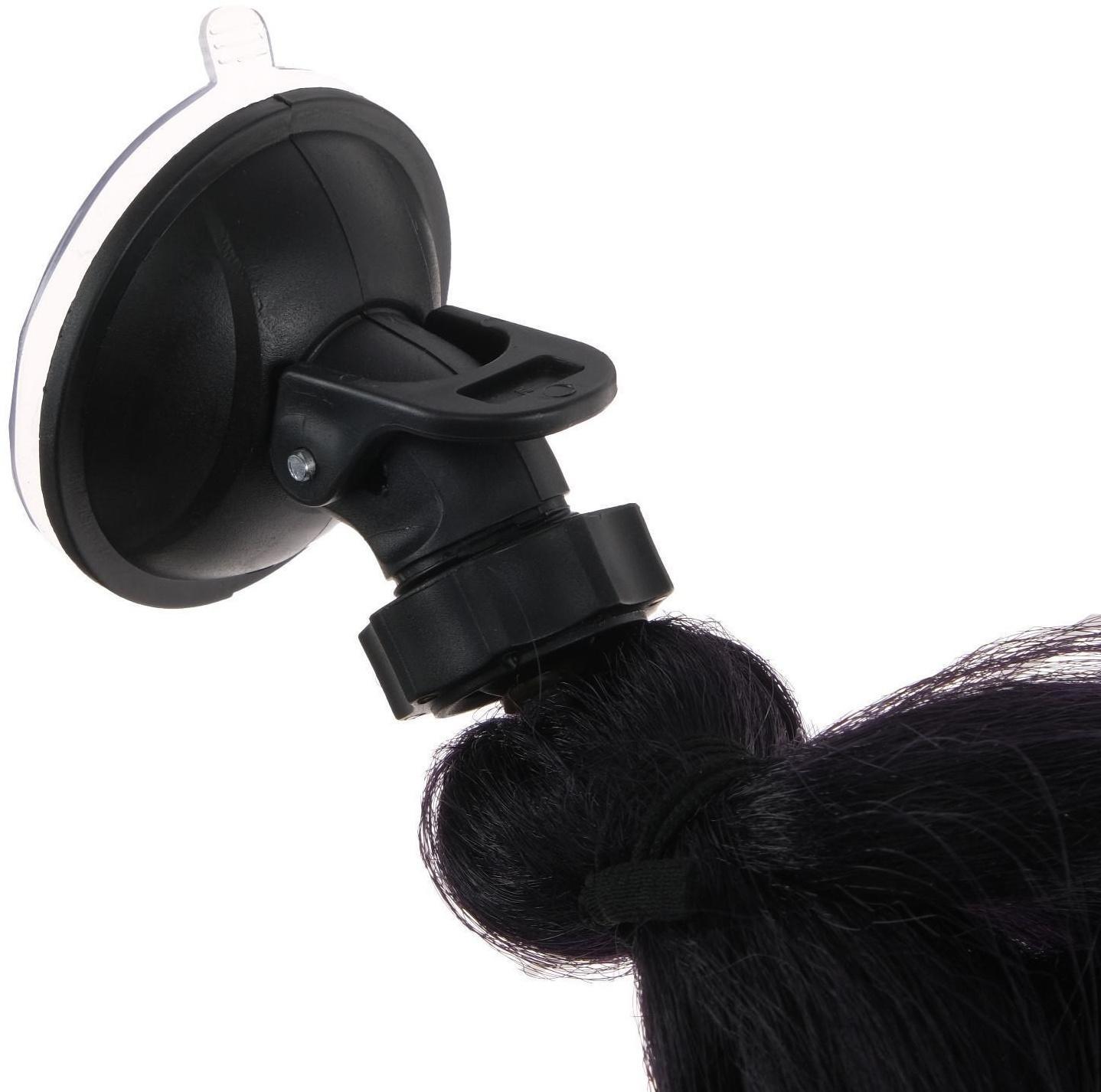 Коса на мотошлем, крепление присоской, 60 см, черно-красный