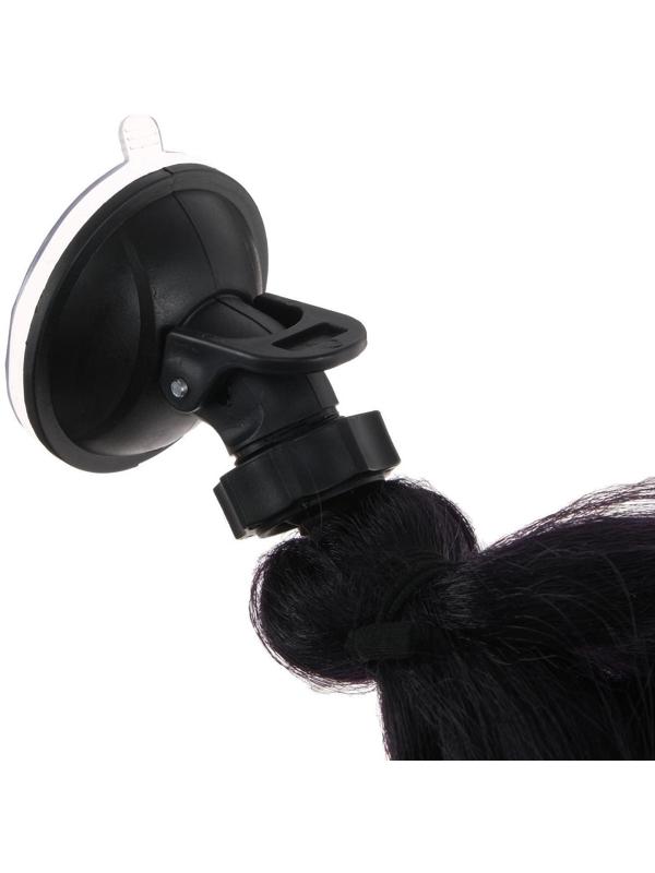 Коса на мотошлем, крепление присоской, 60 см, черно-красный