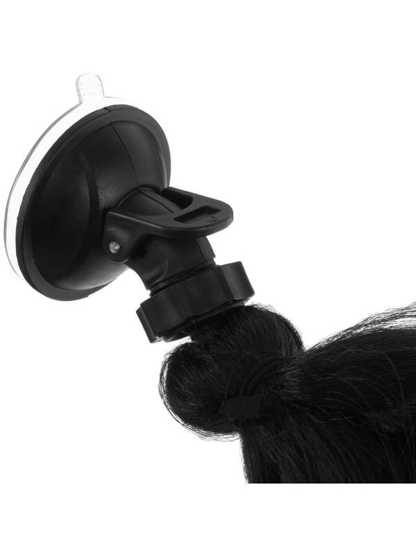 Коса на мотошлем, крепление присоской, 60 см, черно-белый