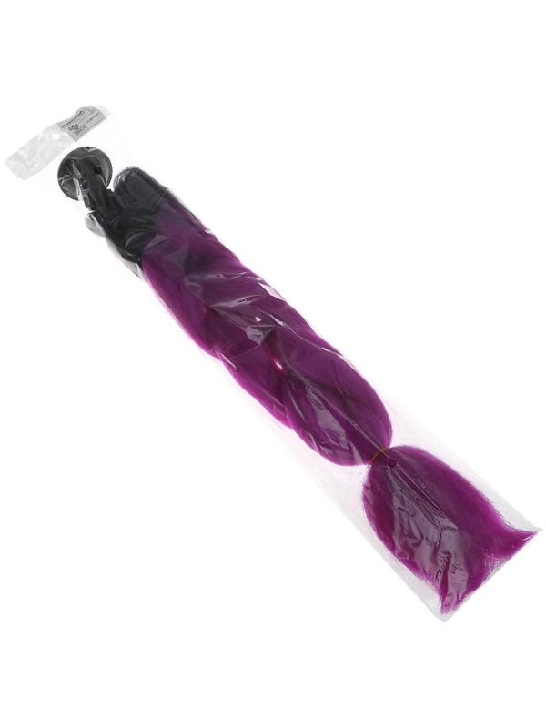 Коса на мотошлем, крепление присоской, 60 см, черно-фиолетовый