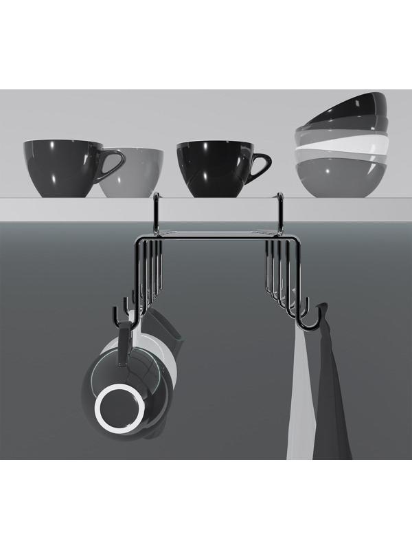 Держатель для чашек подвесной на 10 предметов, 17×24,5×10,5 см, цвет хром зеркальный