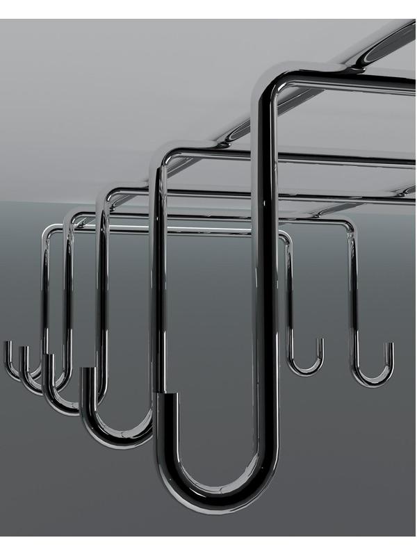 Держатель для чашек подвесной на 10 предметов, 17×24,5×10,5 см, цвет хром зеркальный