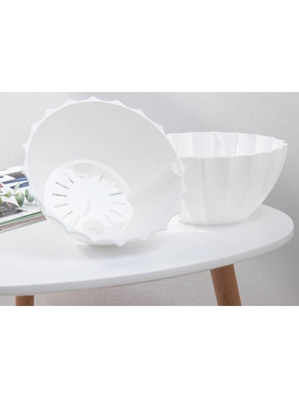 Кашпо для цветов с автополивом «Ракушка», 2,4 л, цвет белый