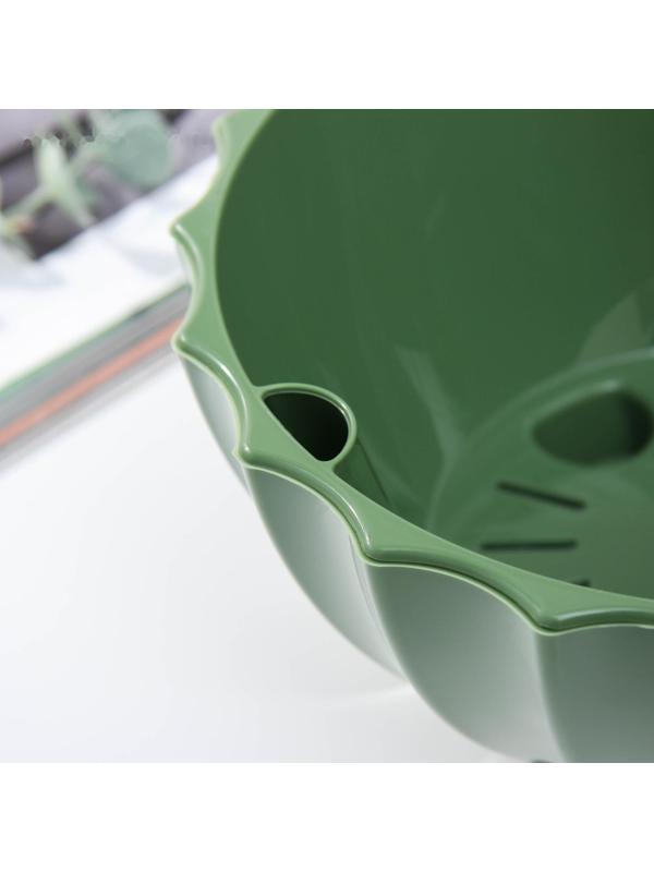 Кашпо для цветов с автополивом «Ракушка», 2,4 л, цвет зелёный