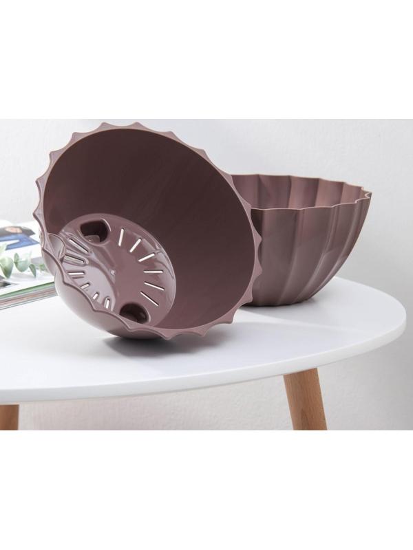 Кашпо для цветов с автополивом «Ракушка», 2,4 л, цвет мокко